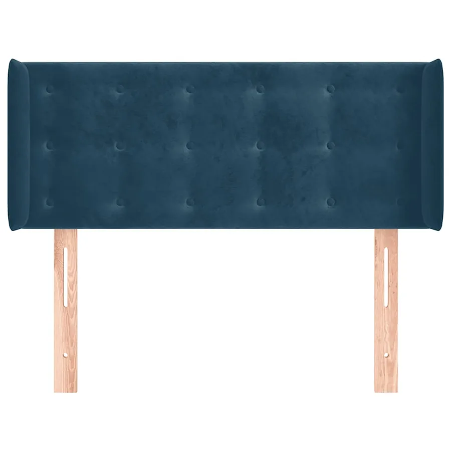 Tête de lit avec oreilles Bleu foncé 93x16x78/88 cm Velours - 3