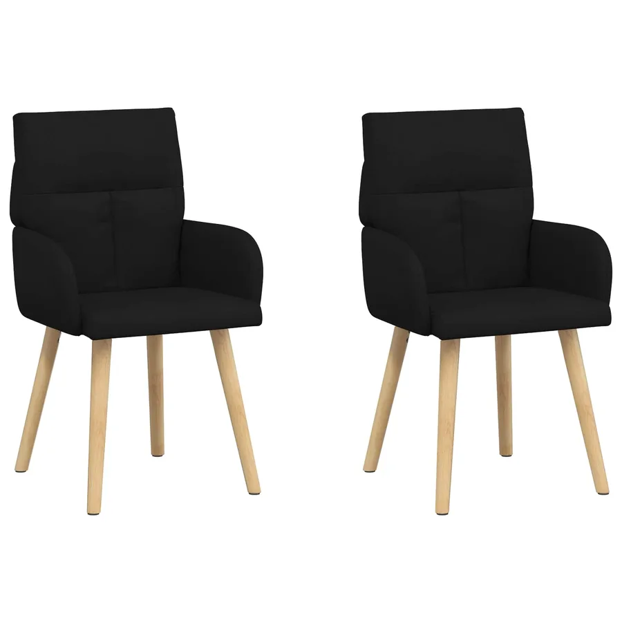 Chaises de salle à manger 2 pcs Tissu Noir 60 x 56 x 96 cm - 2