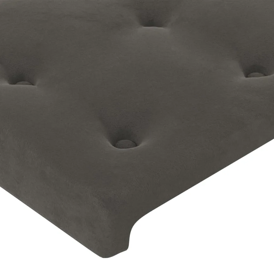 Cadre de lit sans matelas gris foncé 140x200 cm velours - 10