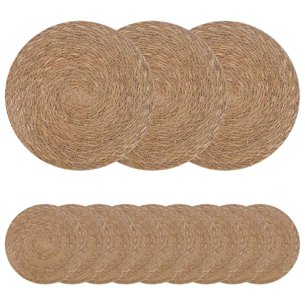 Dessous de verre en herbe marine 12 pcs Naturel Ø 30 cm