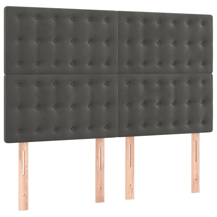 Sommier à lattes de lit et matelas Gris foncé 140x190cm Velours - 6