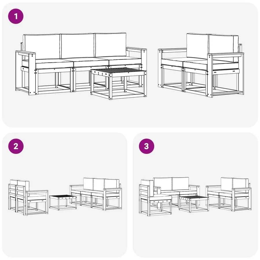 Ensemble de canapés d'extérieur 6 pcs - 6