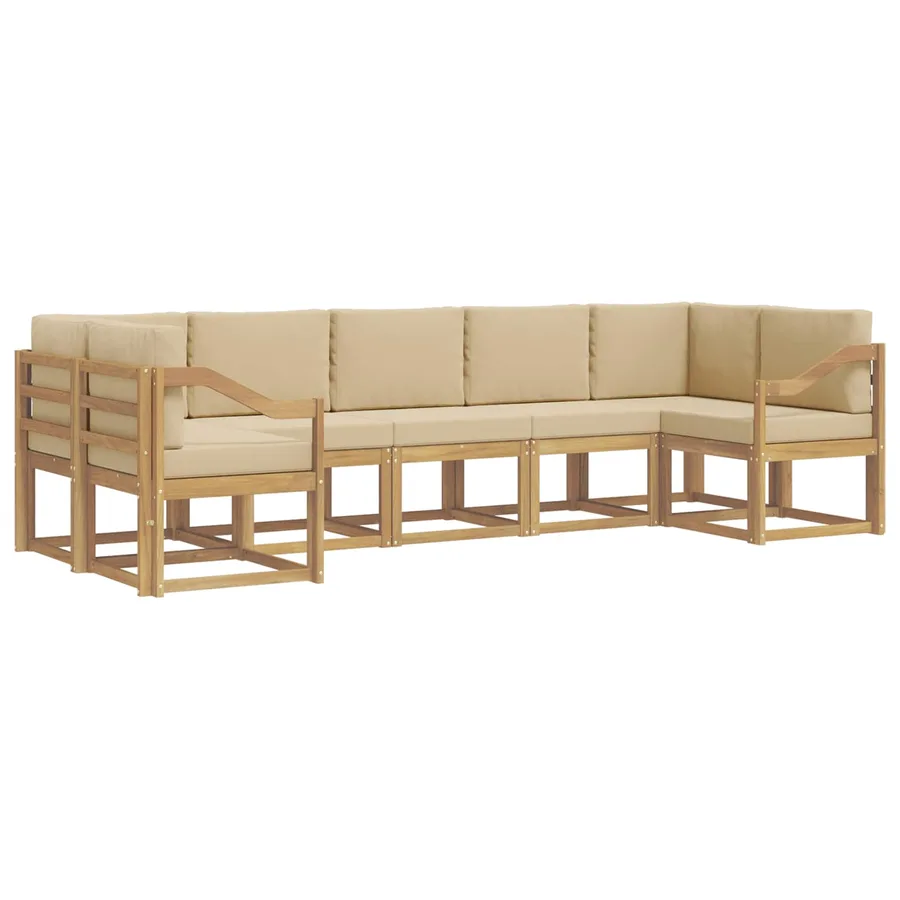 Ensemble de canapés d'extérieur 7 pc Blanc et Beige - 2