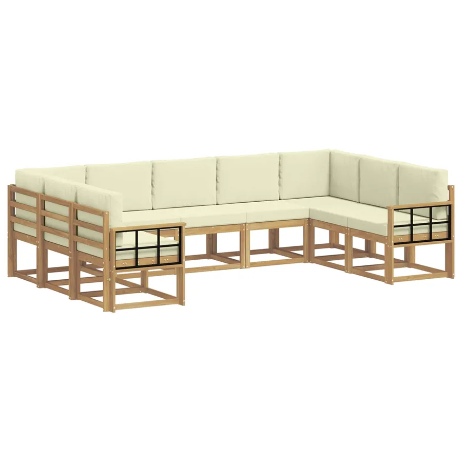 Ensemble de canapés d'extérieur 9 pcs Blanc et crème - 2