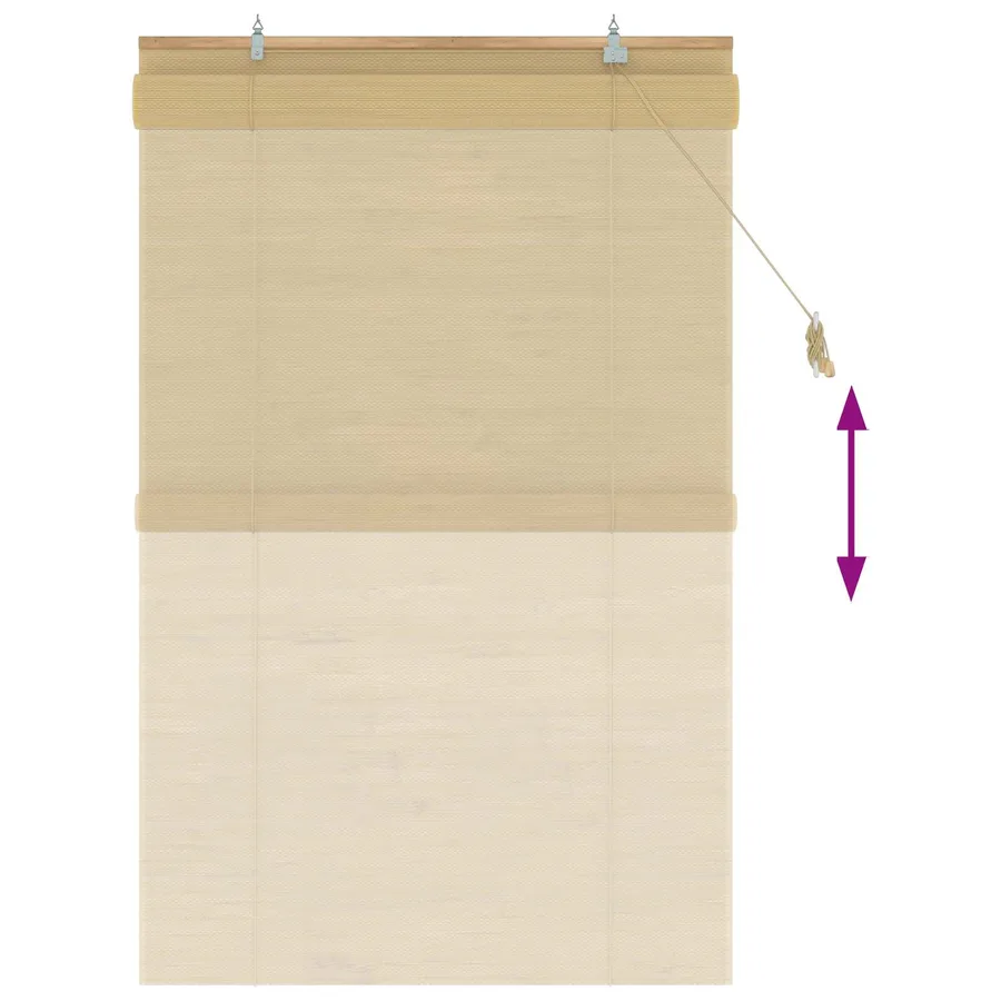Store enrouleur Naturel 90 x 160 cm Bambou - 6