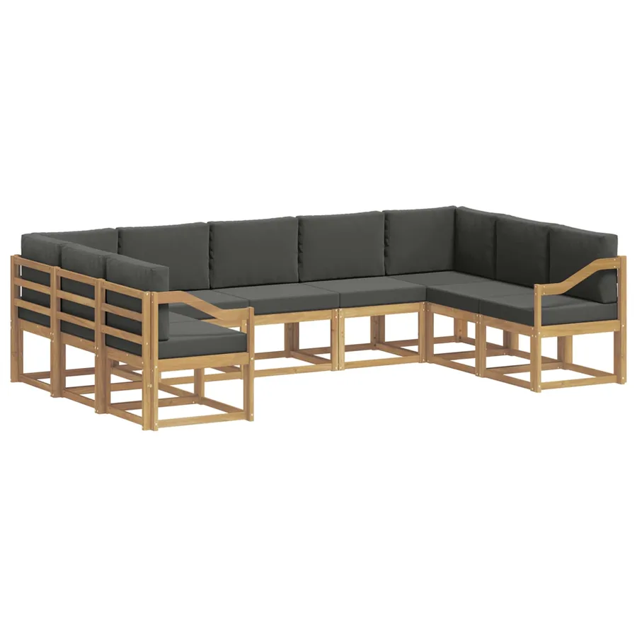 Ensemble de canapés d'extérieur 9 pcs Blanc et anthracite - 2