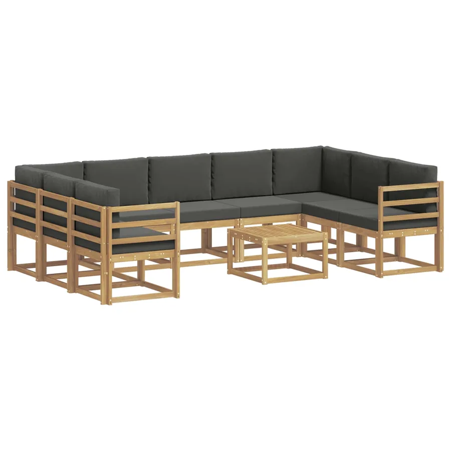 Ensemble de canapés d'extérieur 10 pcs Blanc et anthracite - 2