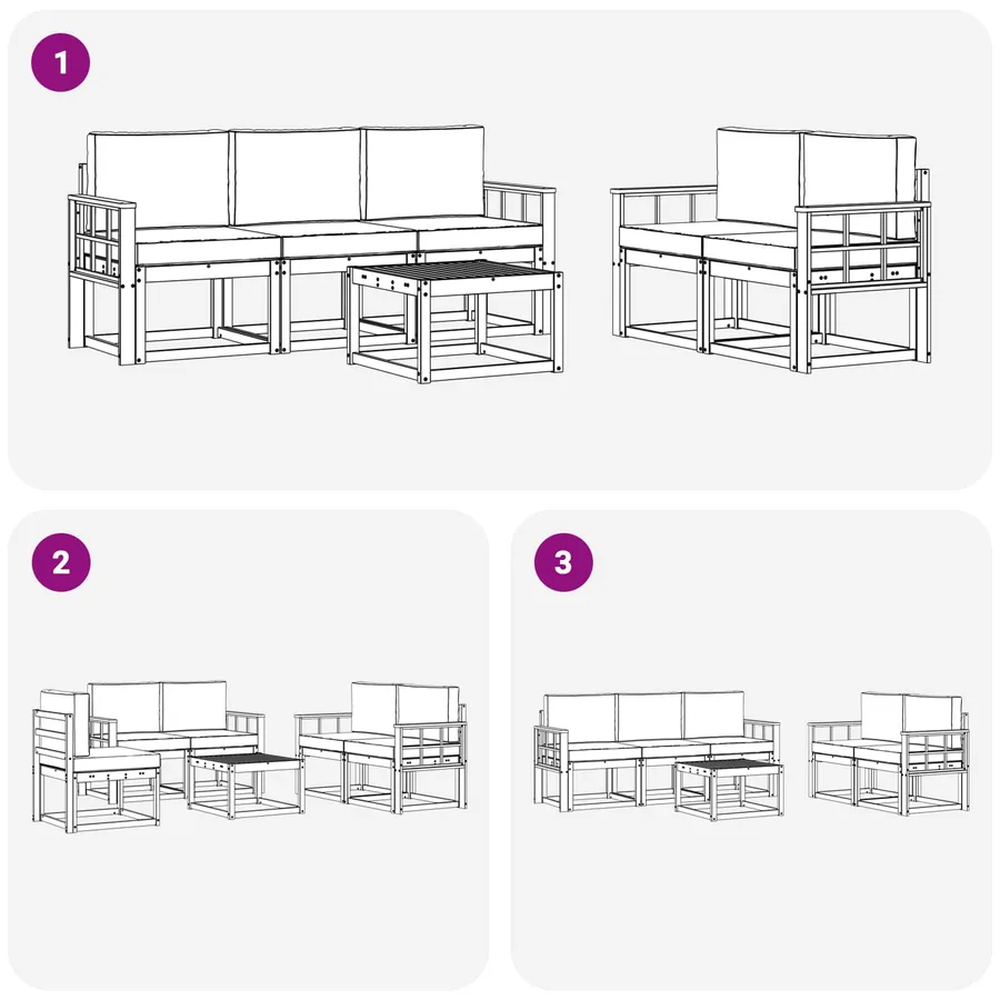 Ensemble de canapés d'extérieur 6 pcs - 6