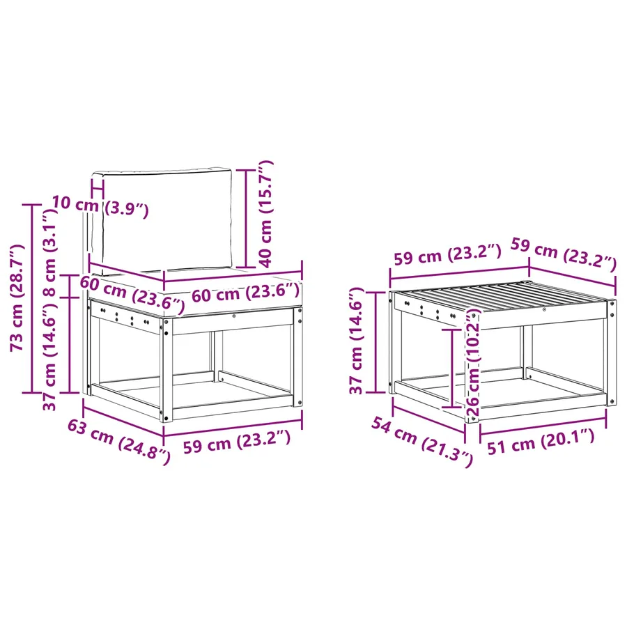 Ensemble de canapés d'extérieur 6 pcs - 8