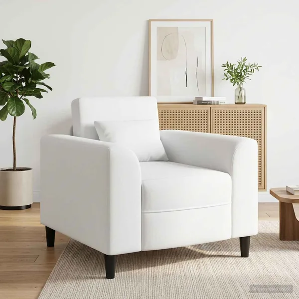 Fauteuil Blanc Tissu