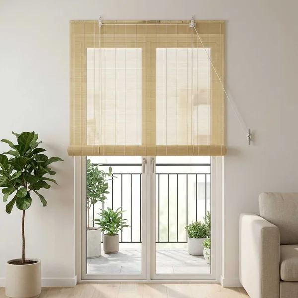 Store enrouleur Naturel 90 x 220 cm Bambou
