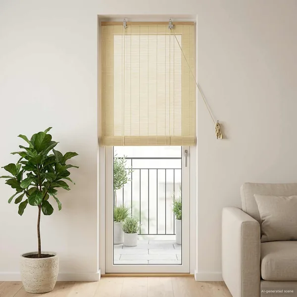 Store enrouleur Naturel 50 x 220 cm Bambou