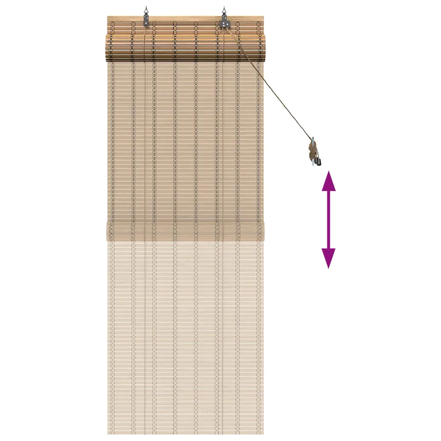 Store enrouleur Nature 40 x 160 cm Bambou - 6