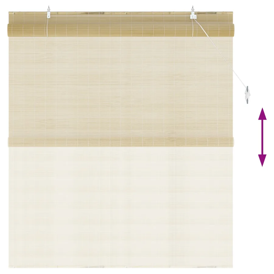 Store enrouleur Naturel 160 x 160 cm Bambou - 5