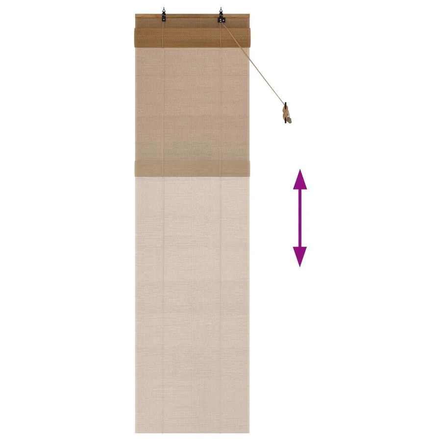 Store enrouleur Marron 40 x 220 cm Bambou - 6