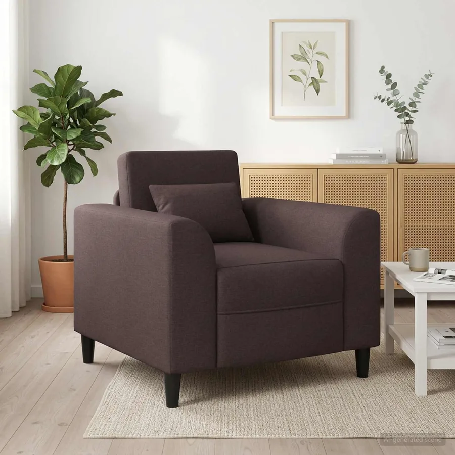 Fauteuil Marron foncé Tissu