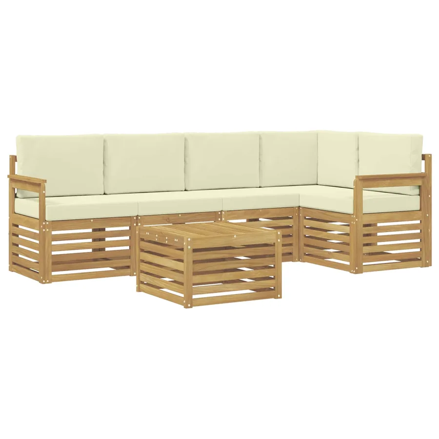 Ensemble de canapés d'extérieur 6 pcs Blanc et crème - 2