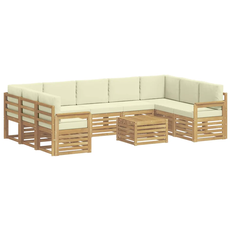 Ensemble de canapés d'extérieur 8 pcs Blanc et Crème - 2