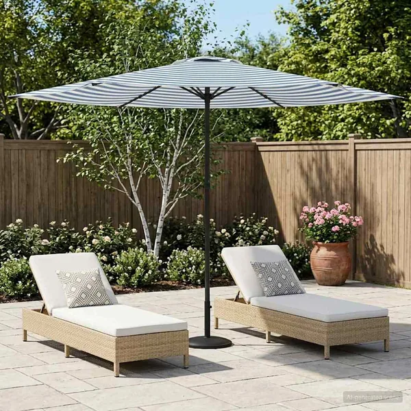 Parasol de jardin 300 x 300 cm Polyester Rectangulaire
