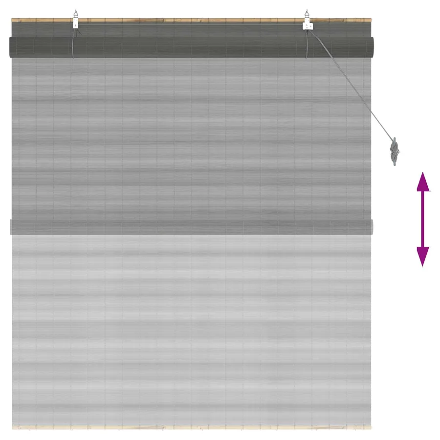 Store enrouleur Gris 140 x 160 cm Bambou - 6