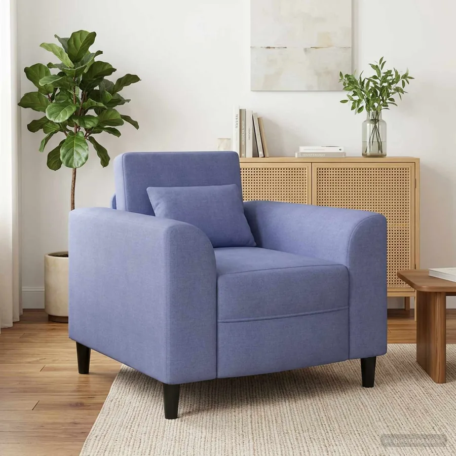 Fauteuil Bleu denim Tissu