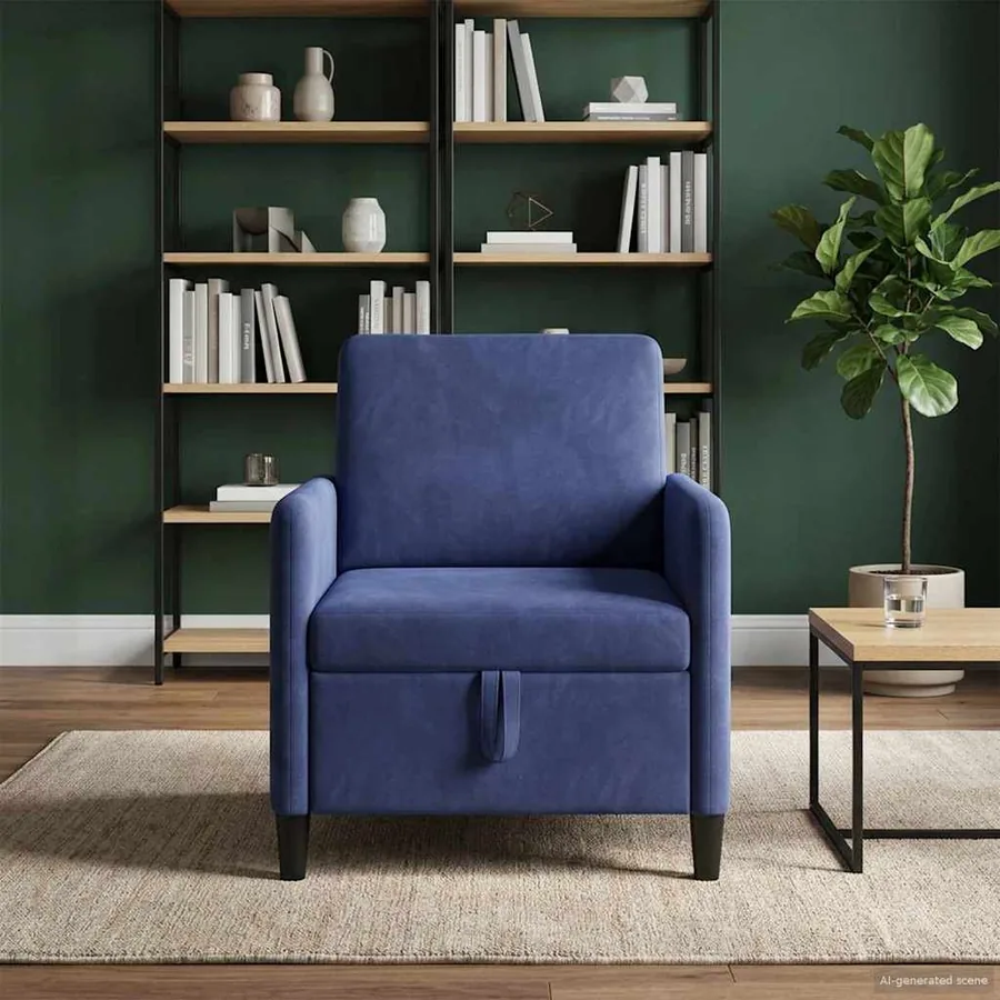 Sofa avec rangement Bleu police 72 x 78 x 87 cm Polyester