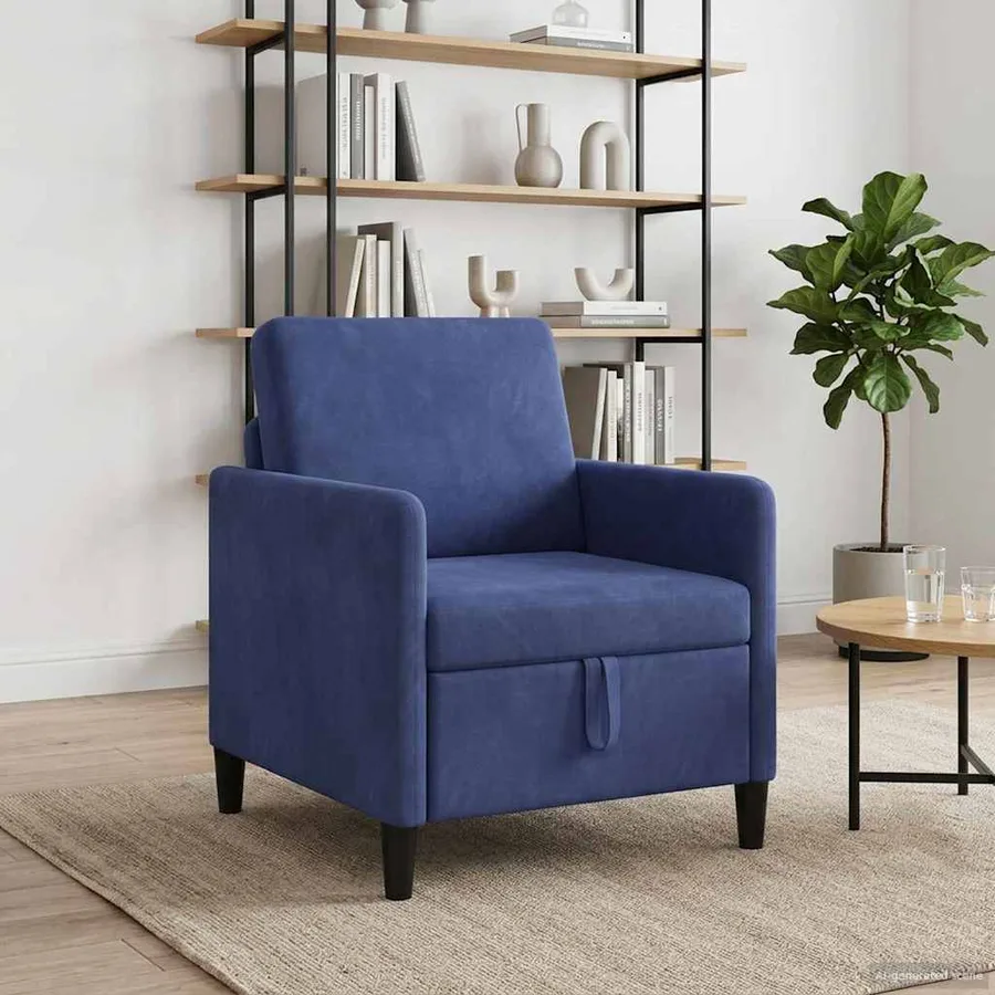 Sofa avec rangement Bleu police 72 x 78 x 87 cm Polyester - 3
