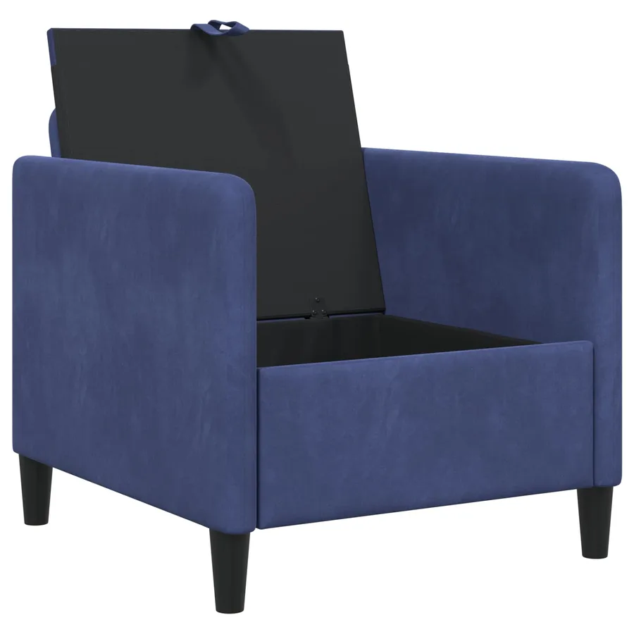 Sofa avec rangement Bleu police 72 x 78 x 87 cm Polyester - 4