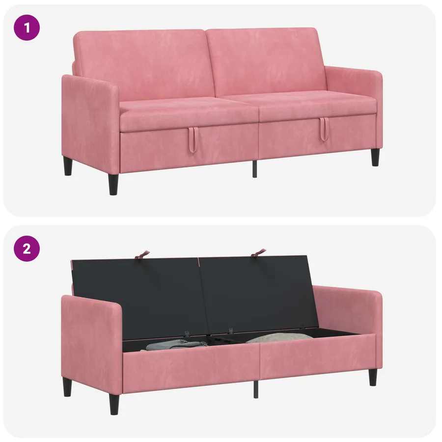 Sofa avec rangement Rose 192 x 78 x 87 cm Polyester - 5