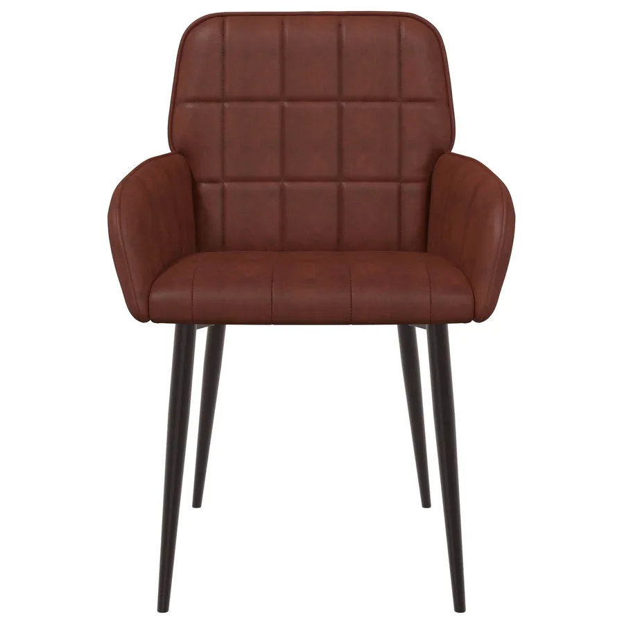 Chaises de salle à manger 2 pcs Simili cuir Brun Brillant - 3