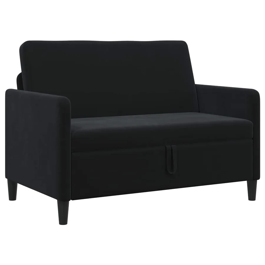Sofa avec rangement Noir 122 x 78 x 87 cm Polyester - 2