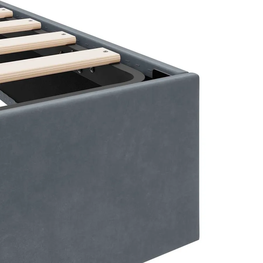 Lit de Rangement avec stockage Gris foncé 100 x 203 cm Velours - 8