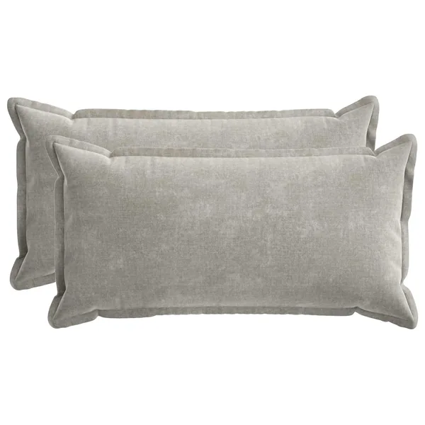 Housse de coussin 2 pcs HOUTEN Gris clair 40 x 80 cm