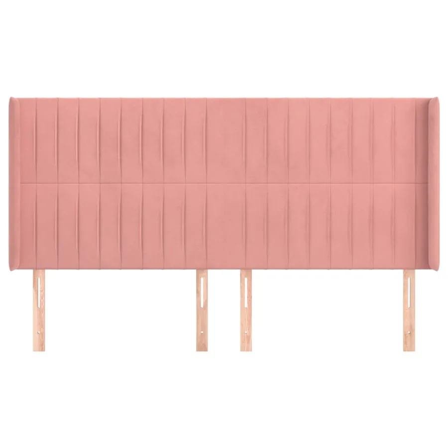 Tête de lit avec oreilles Rose 183x16x118/128 cm Velours - 3
