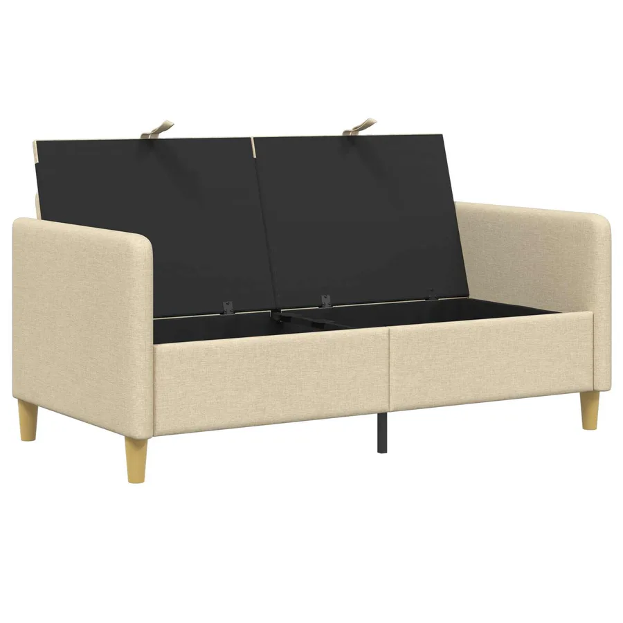 Sofa avec rangement Crème 152 x 78 x 87 cm Polyester - 4