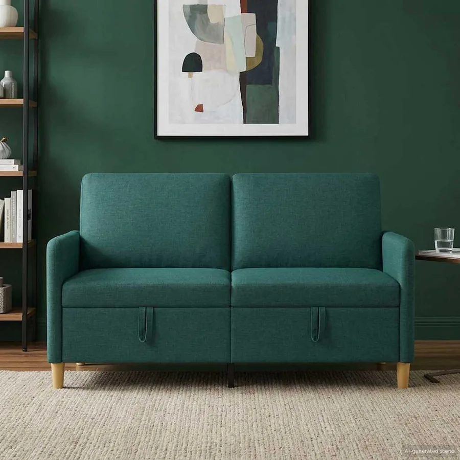 Sofa avec rangement Vert foncé 152 x 78 x 87 cm Polyester