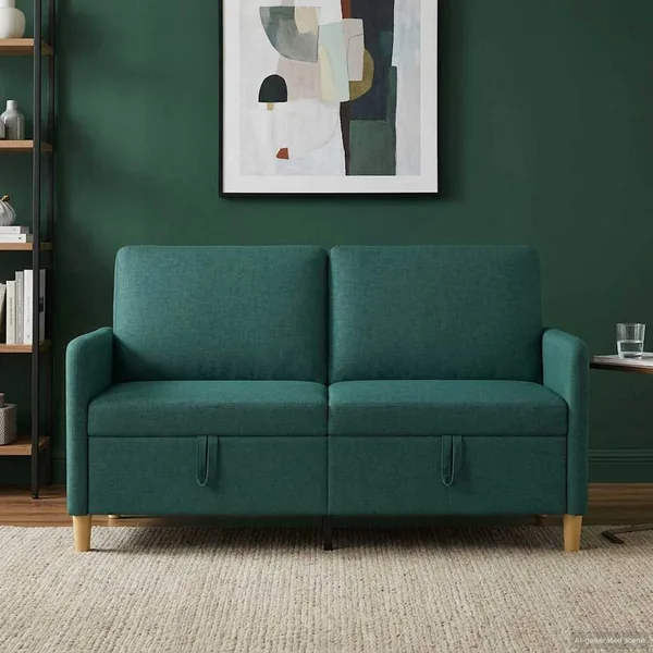 Sofa avec rangement Vert foncé 152 x 78 x 87 cm Polyester