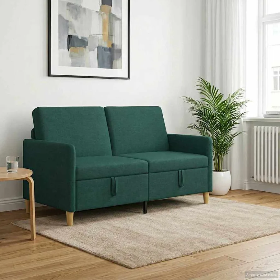 Sofa avec rangement Vert foncé 152 x 78 x 87 cm Polyester - 3
