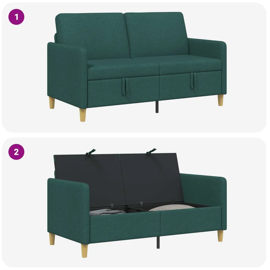 Sofa avec rangement Vert foncé 152 x 78 x 87 cm Polyester - 6
