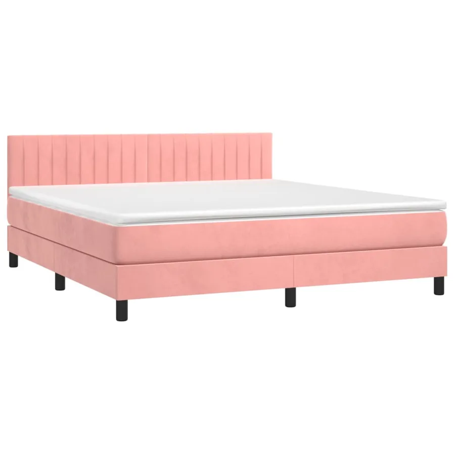 Sommier à lattes de lit avec matelas et LED Rose 180x200 cm - 3
