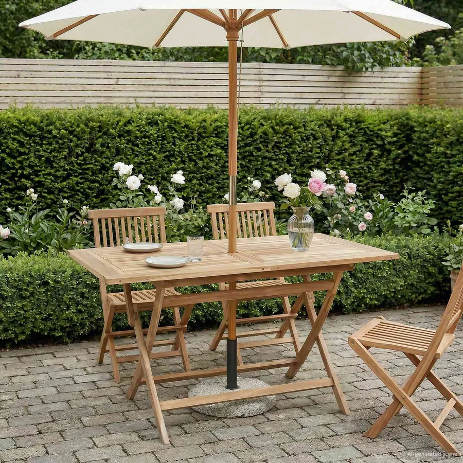 Table de jardin pliante Naturel 120 x 70 x 75,5 cm