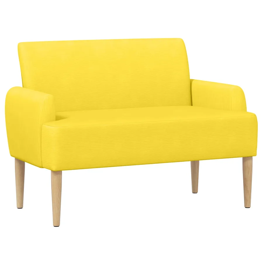 Canapé love seat avec capitonnage en boutons Jaune clair - 2