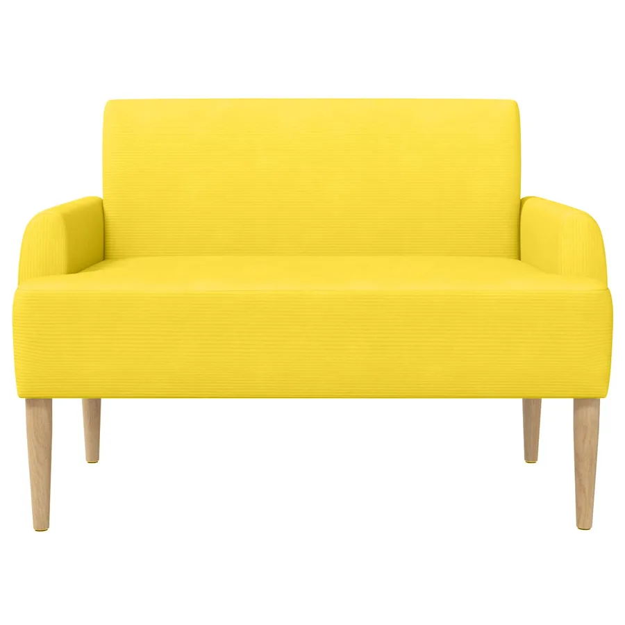 Canapé love seat avec capitonnage en boutons Jaune clair - 3