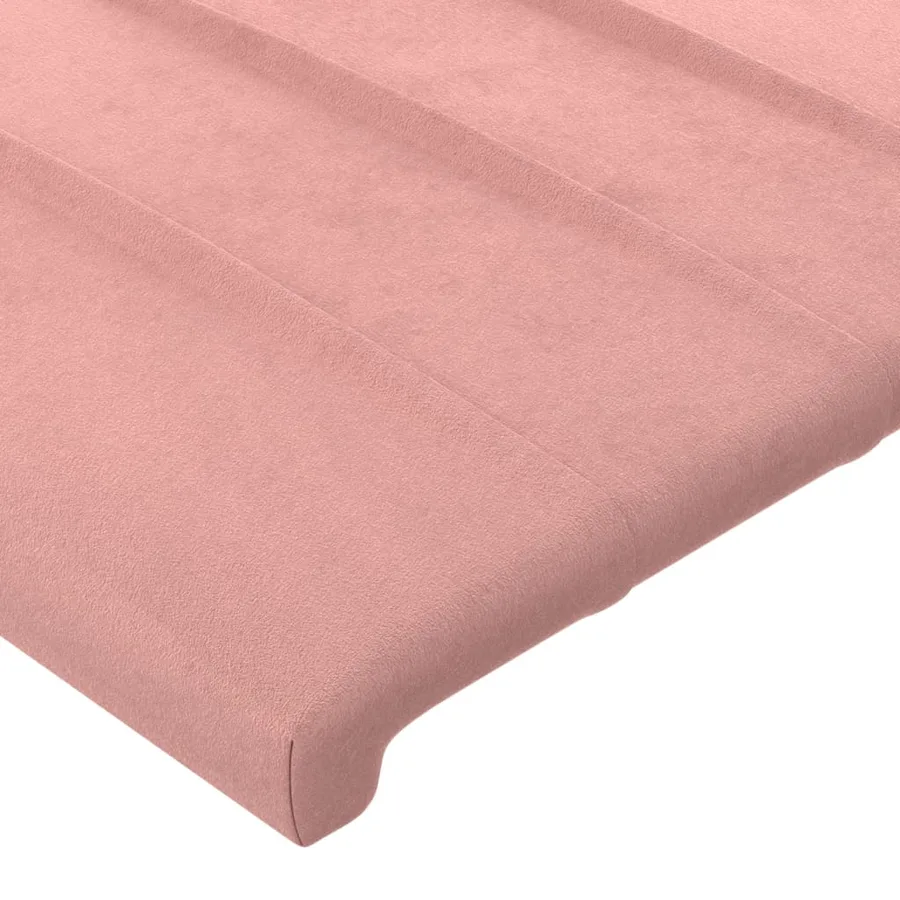 Cadre de lit sans matelas rose 90x200 cm velours - 10