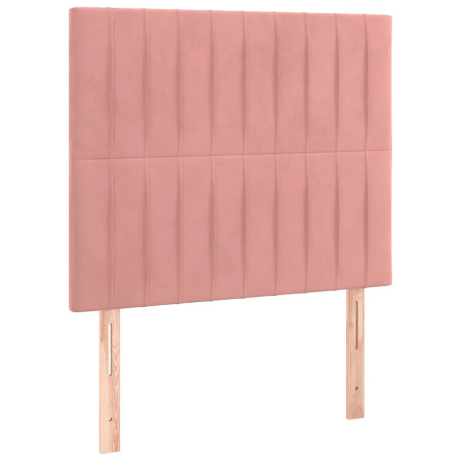 Cadre de lit sans matelas rose 90x200 cm velours - 8