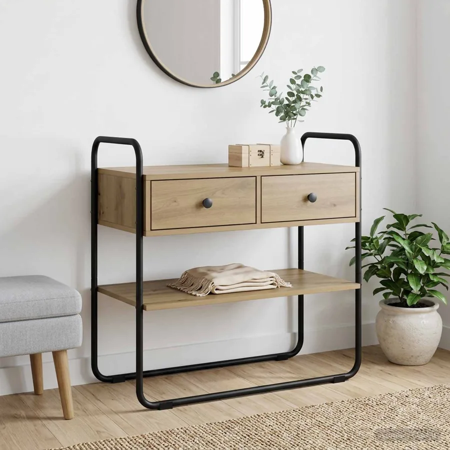 Table console Chêne artisanal 100 x 40 x 75 cm