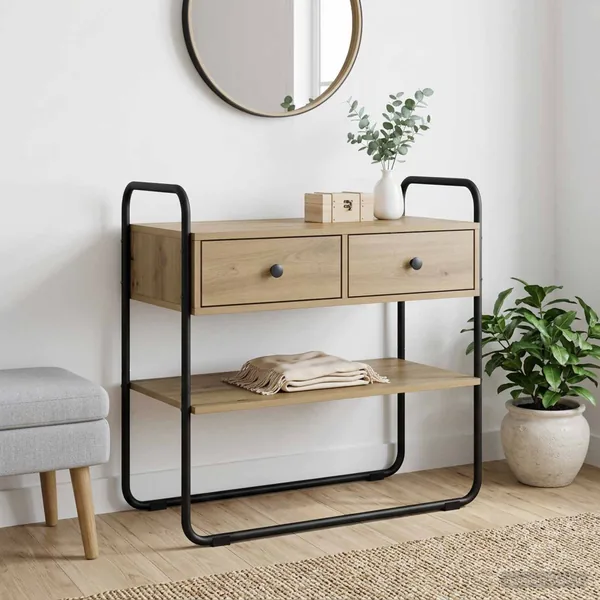 Table console Chêne artisanal 100 x 40 x 75 cm