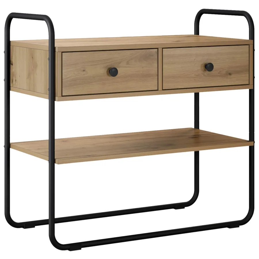 Table console Chêne artisanal 100 x 40 x 75 cm - 2
