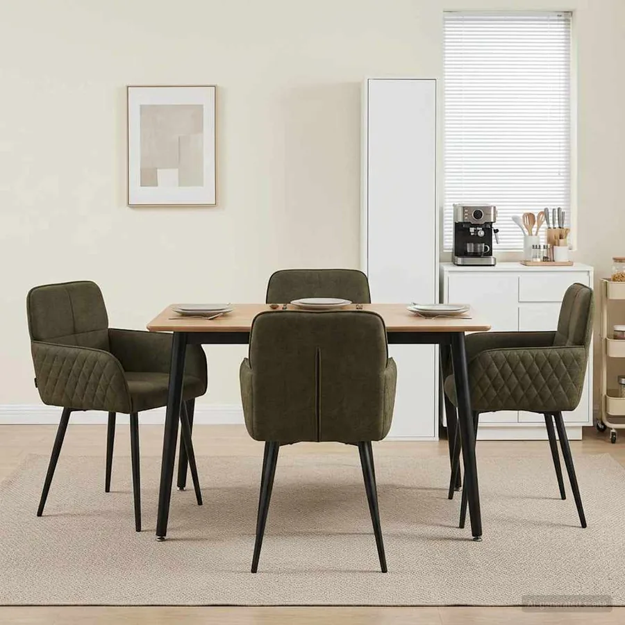 Chaises de salle à manger 4 pcs Simili daim Vert armée