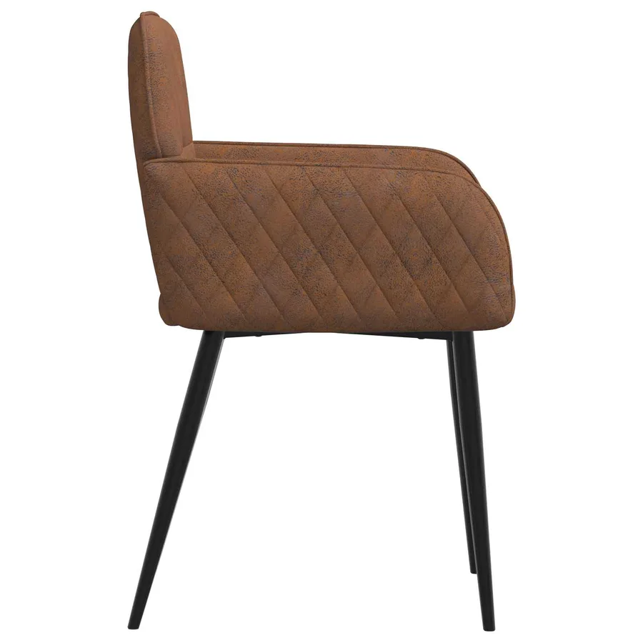 Chaises de salle à manger 2 pcs Simili daim Marron - 4